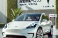 Rentauto with Tesla Y rental office design